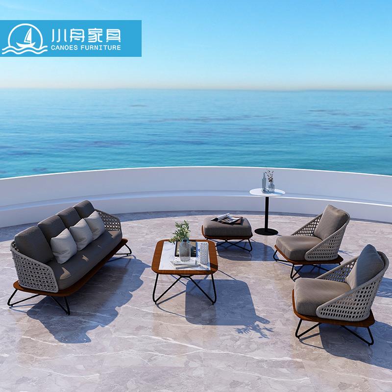户外庭院藤编沙发椅防水防晒别墅室外花园沙发藤椅休闲藤沙发组合