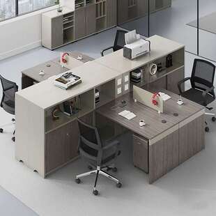 辨公室家具职员办公桌椅组合单人四员工位屏风卡座现代电脑台桌子