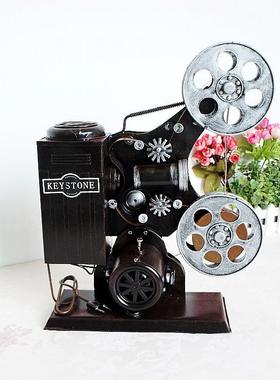 新品仿真复古金属电影放映机模型铁艺电影院摆件摆件拍摄道具165