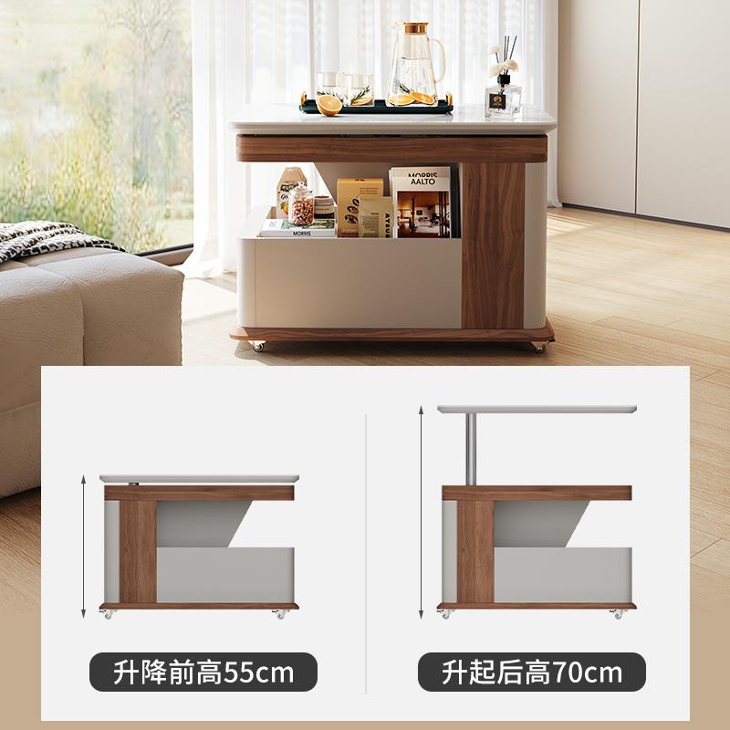 现代简约小户型茶几高级移动升降多功能小推车轻奢客厅沙发家用一