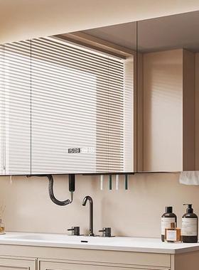 新款多功能防潮简约风格防雾时间显示镜面一体挂墙式智能浴室镜柜