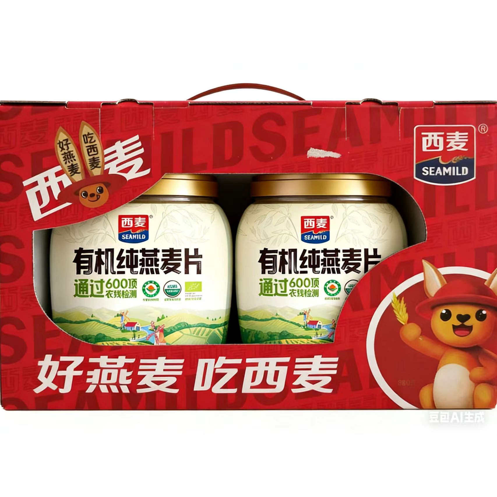 西麦有机纯燕麦片礼盒装880g*2罐装早餐代餐健康营养低脂0钠,咖啡/麦片/冲饮,纯燕麦片,淘宝优惠券,粉丝福利购,淘宝优惠卷