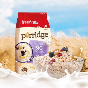 澳洲进口澳菲顿燕麦片1Kg即食免煮代早餐无蔗糖速食营养冲饮谷物