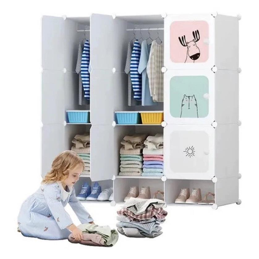 衣柜简易组装家用卧室儿童推拉门实木布衣橱收纳柜出租屋