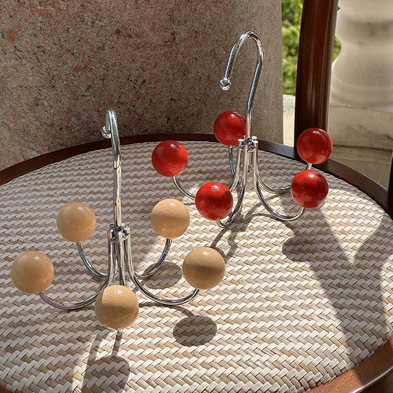 ins家用多功能旋转挂钩铁艺免打孔无痕晾衣杆衣柜衣帽间卫生间