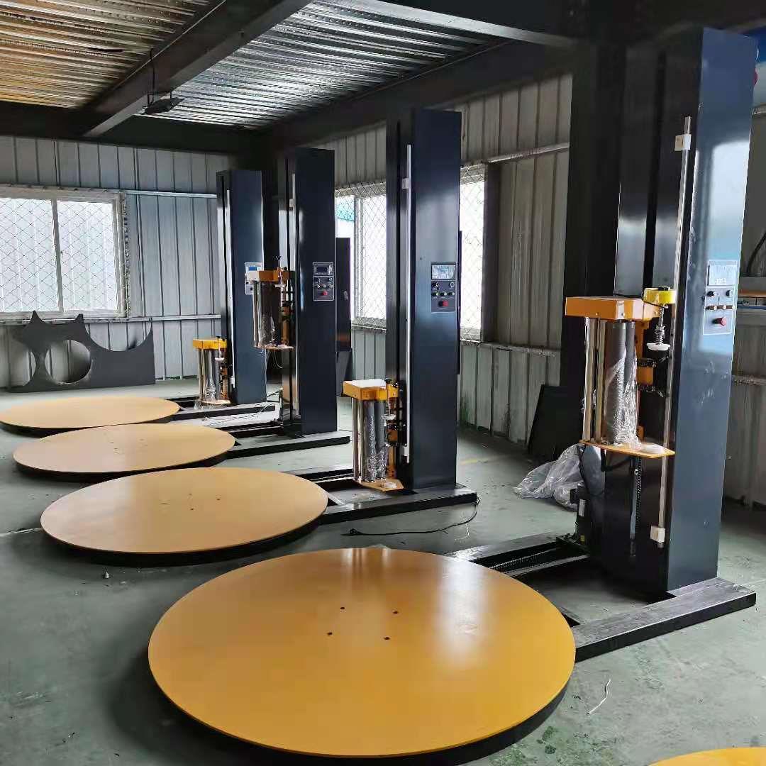 预拉伸缠绕包装机打包机 现货供应全自动托盘缠绕机 自动缠膜机