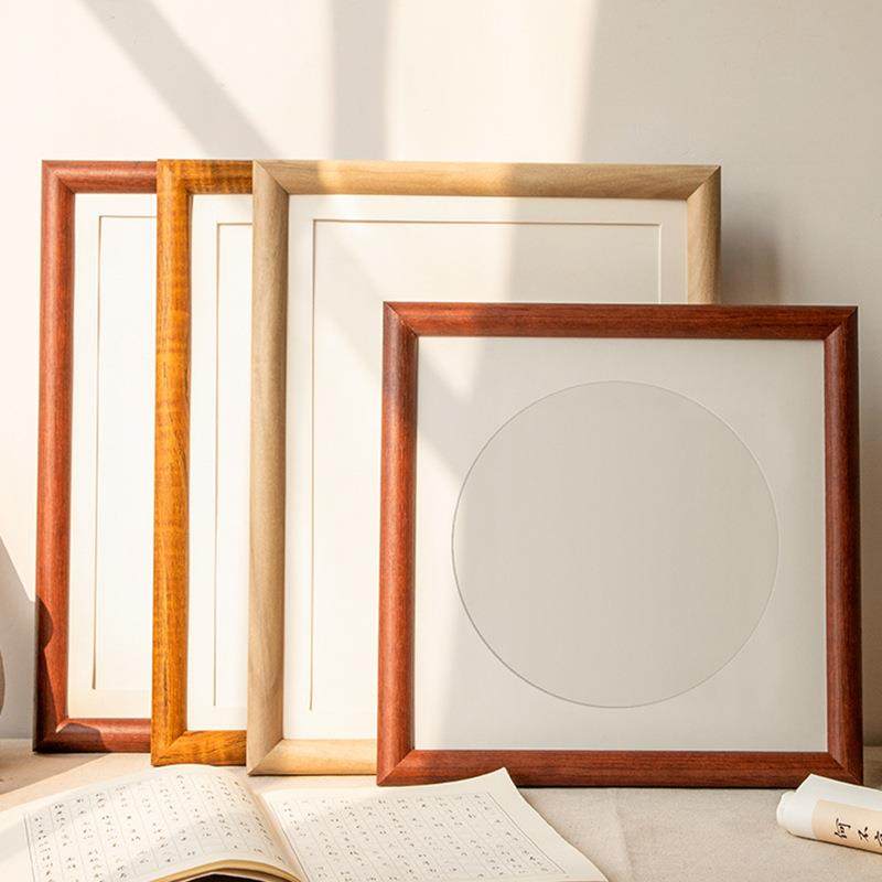 国画书法框架空白卡纸十字绣装裱38字画框装饰中式毛笔字画框挂墙