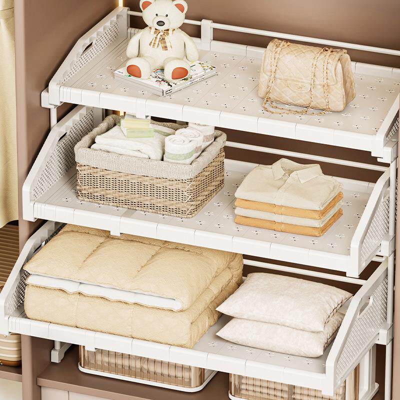 衣柜抽拉隔板可伸缩抽屉式衣物收纳整理篮衣橱衣服裤子分层置物架