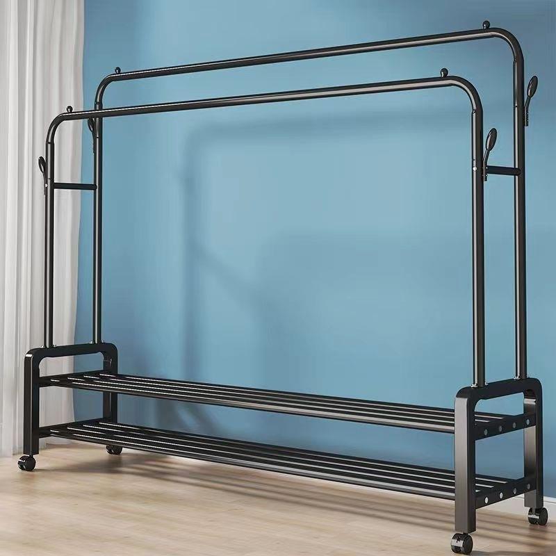 简易晾衣架落地家用挂衣架卧室宿舍衣帽架室内阳台凉晒衣服杆架子