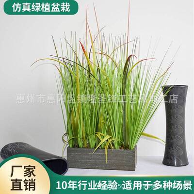 新款仿真盆景盆栽园林绿化盆景婚礼绿色花卉客厅装饰摆件假花假草