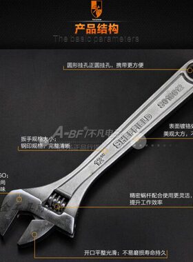 钢盾4寸_12寸工业级手动加长加厚重型活扳手S016906  S016606