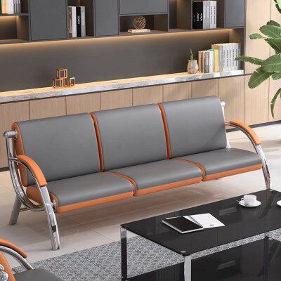 三人位连排椅银行等候椅商场休息椅家用理发店铁艺办公室会客沙发