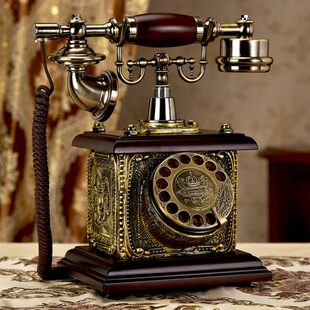 慕予臻实木仿古电话机欧式 复古电话机固话 田园座机家用创意时尚