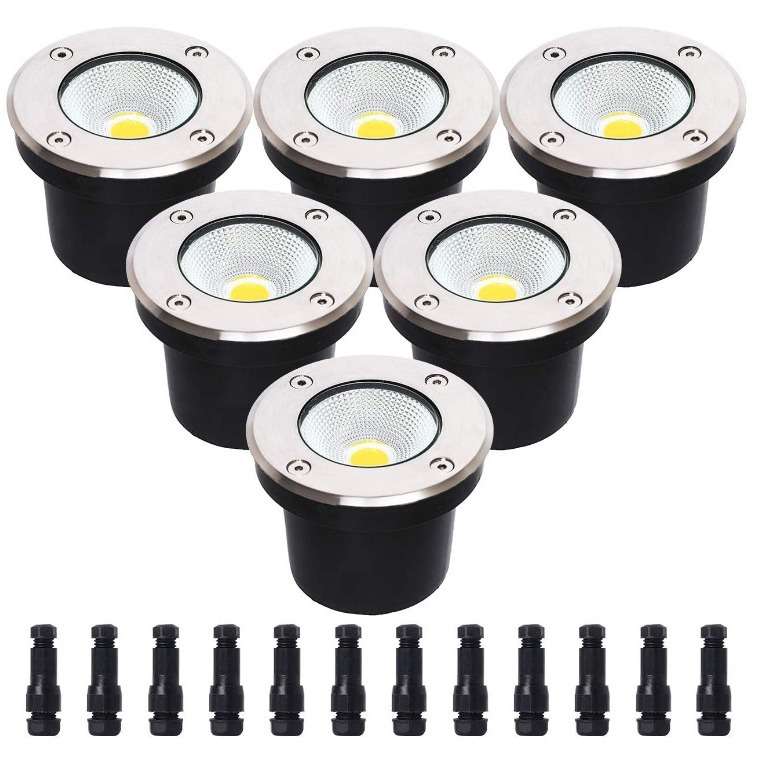 LED 5w7w9w10w12w瓦埋地灯cob面10CM防水地埋灯12v24v36v低压调光