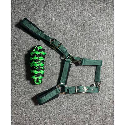 墨绿色尼龙织带小驹子小马大马S/M/L/XL码马笼头/牵马绳马术马具