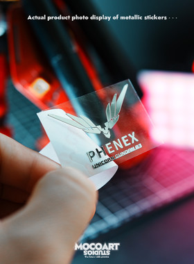 高达独角兽金属贴纸RX3菲尼克斯凤凰标志个性创意电脑手机吉他贴