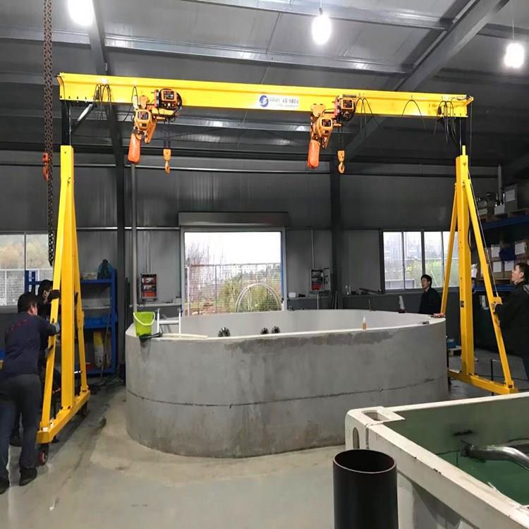 小型移动式龙门架1t2t吨车间库房电动手推无轨升降起重龙门吊架