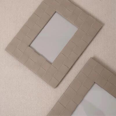 海阁现代轻奢样板房质相框摆HGXK5212台件金属皮像框摆厅客卧室装