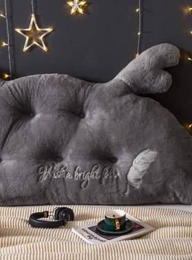 床头床靠垫大靠背卧室可拆洗XHZ韩床上抱枕半圆形2米双人红靠枕网