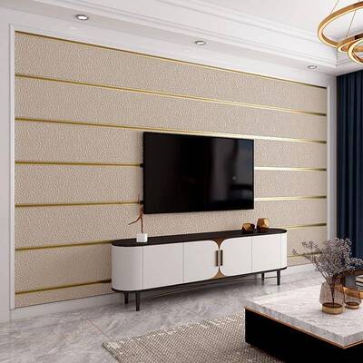 新款立轻奢鹿皮绒墙客厅沙卧纸室装饰电视72921背景墙发床体头壁