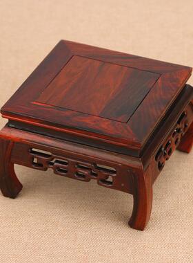 红木正hszft627方形摆件底座红紫砂壶华盆景盆栽枝奇石底实座木酒