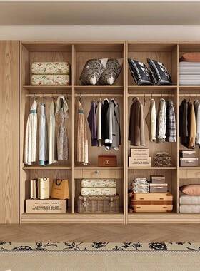 白元木实木推储拉门33125衣柜北欧风主卧现代简约多化大容量蜡物