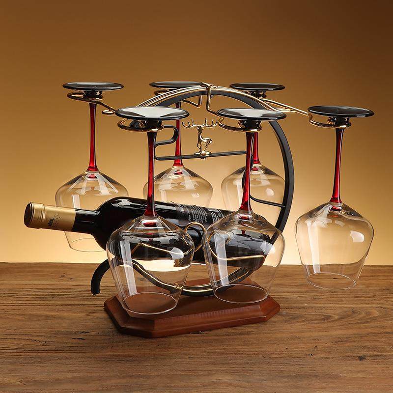 创意红酒杯倒悬实木高脚杯挂架架柜装饰品轻奢高档杯EZC家架用摆,餐饮具,酒架,淘宝优惠券,粉丝福利购,淘宝优惠卷