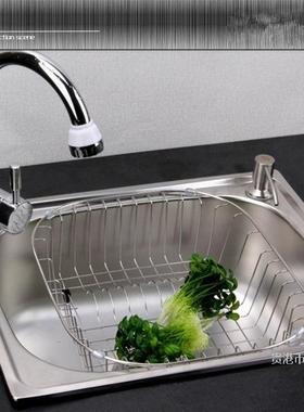 厨房不锈钢水槽 单 洗菜洗碗盆池 一体成型加厚珍珠砂面42x36