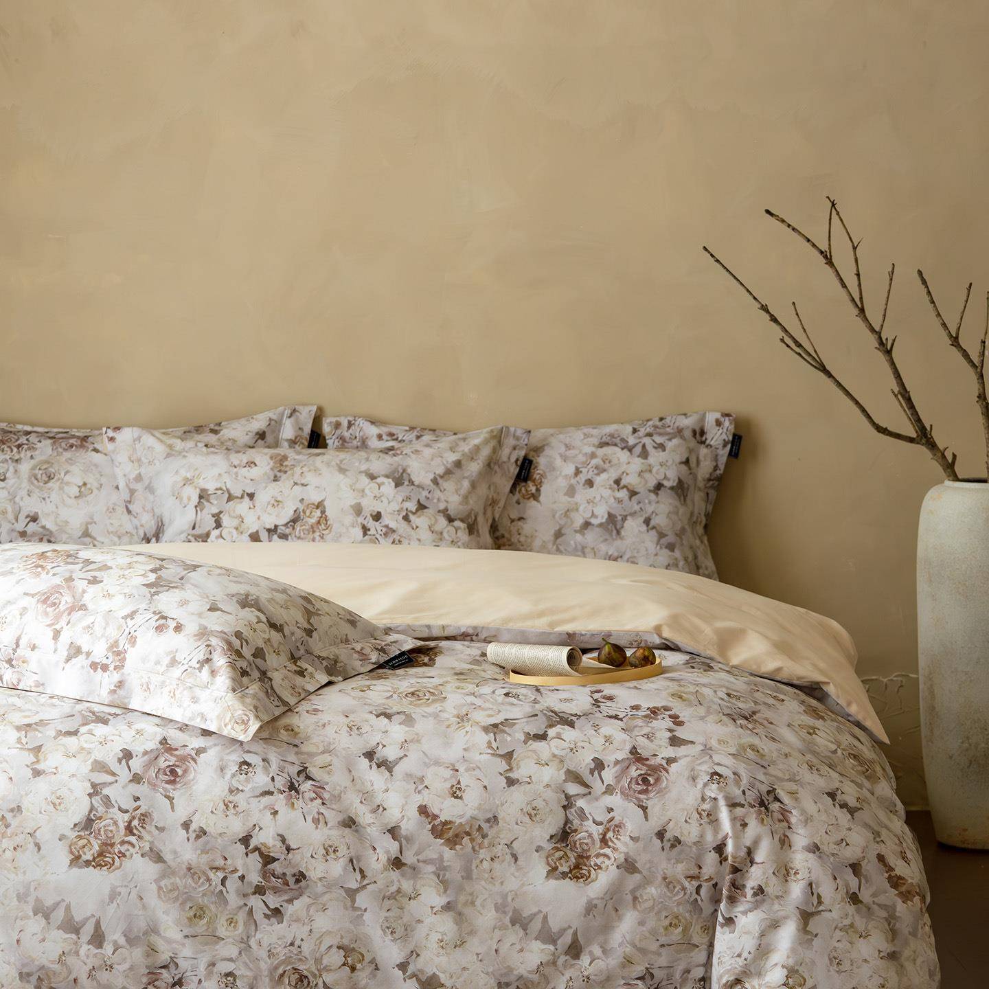 高端全棉陶瓷磨毛100支长绒棉四件套纯棉花卉亲肤保暖印花床品4