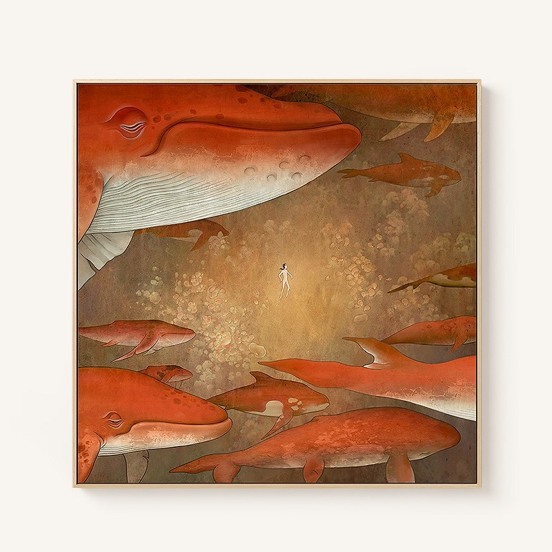 网红大鱼海棠原创动漫装饰画客厅现代背景墙壁P画卧室餐厅玄关日