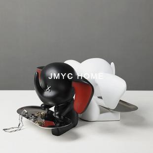 简约现代户玄关小飞象钥匙收纳托摆件家书居客盘厅电视柜入房BJM