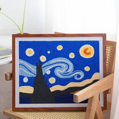 基手工料DIY戳EDX戳绣材包新手简单零础礼物客装饰挂画摆件厅油画