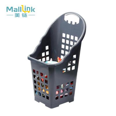 0商场便利拉店四轮ML-SRB05塑料杆篮超市号大购物篮高背6L