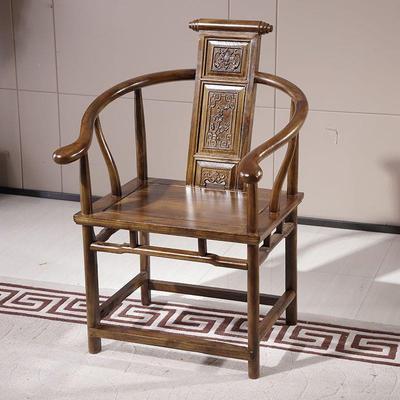 中式椅子太师椅茶木椅实木官帽月椅牙实木椅圈椅围椅子南榆中见详