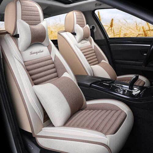 汽车坐垫新款四季通用亚麻布艺夏季长安逸动CS35新能源cs55CS75