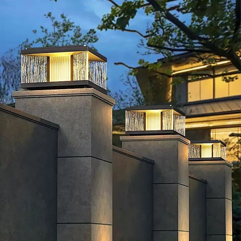 太阳能柱头灯庭院大门灯门柱灯户外围G墙灯防水柱子灯别墅大门柱