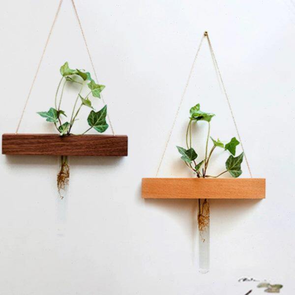 北欧风墙面装饰水培客厅餐厅墙壁花瓶简约风实木风壁挂花盆插花器