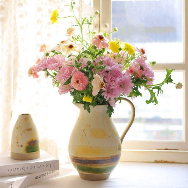 复古花瓶陶瓷花瓶水培陶釉艺术油画笔刷耳花壶做旧创意客厅摆件,家居饰品,花瓶,淘宝优惠券,粉丝福利购,淘宝优惠卷