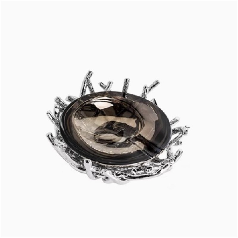 现代轻奢b马毛皮革旋转烟灰缸金属创意家居酒店售楼处客厅会议摆