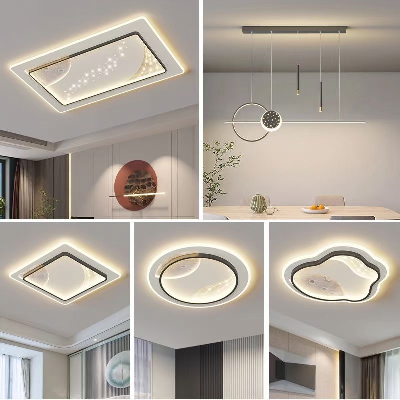 客厅灯现代简约大气家用吸顶灯大厅主灯卧室餐厅灯具组Z合全屋套