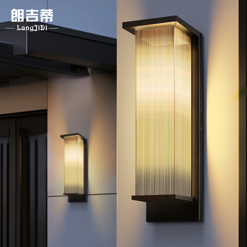 太阳能壁灯防水简约别墅户外大门柱子灯家用花S园庭院中式外墙灯