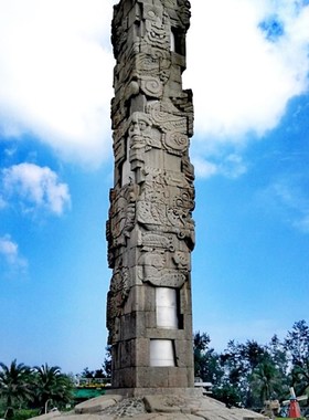 大型石雕盘龙柱定制花岗岩抽象异性浮雕干挂户外城W市广场园林景