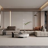 简一新中式 地板砖卧室阳台客厅地板砖大板 普佩斯米灰