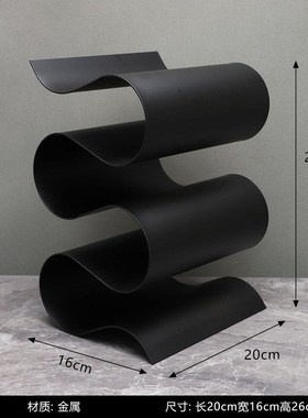 金属S形红酒架样板间售楼处酒z柜书房客厅餐厅桌面装饰品摆件酒架