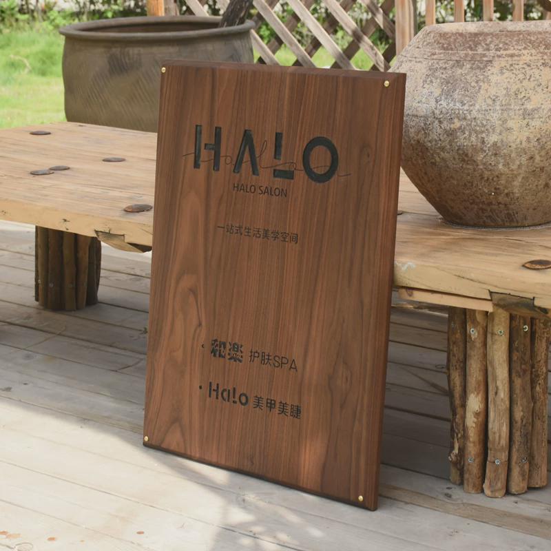 实木门牌定制简约民宿p别墅房间办公室北欧风木质创意家用号码挂