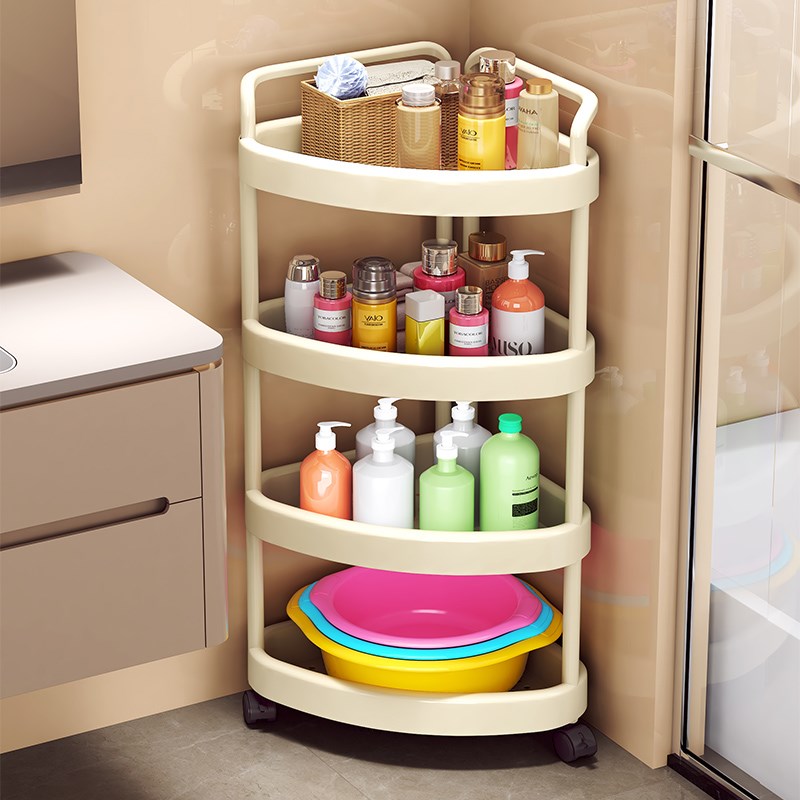 浴室置物架卫生间三角收纳架落地转角脸盆架厕所多层X移动储物柜