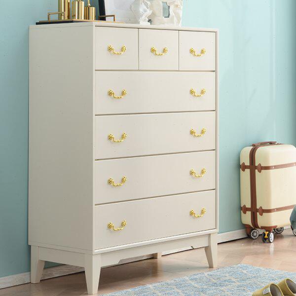 实木七斗柜白色欧式储物柜卧室抽屉式收纳柜子五斗橱家用床边立柜