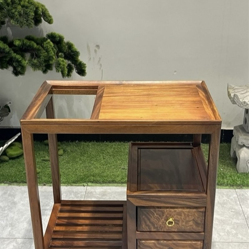 南美胡桃木茶水柜实木茶几双抽茶水柜茶水车边柜实U木烧水柜茶边