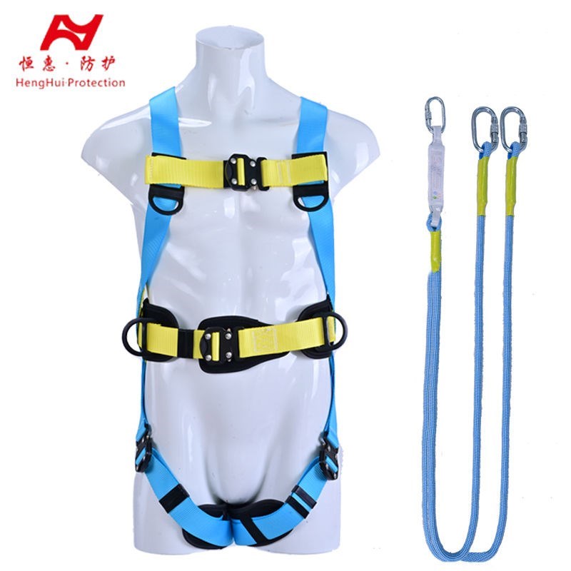 新国标欧式涤纶加厚耐磨坠落安全带高空作业建R筑工地保险带五点