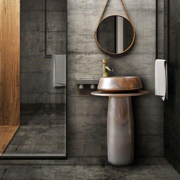 艺术工业风立柱式洗脸简易洗手台盆一体复古创意仿古家用简约小型,家装主材,立柱盆,淘宝优惠券,粉丝福利购,淘宝优惠卷